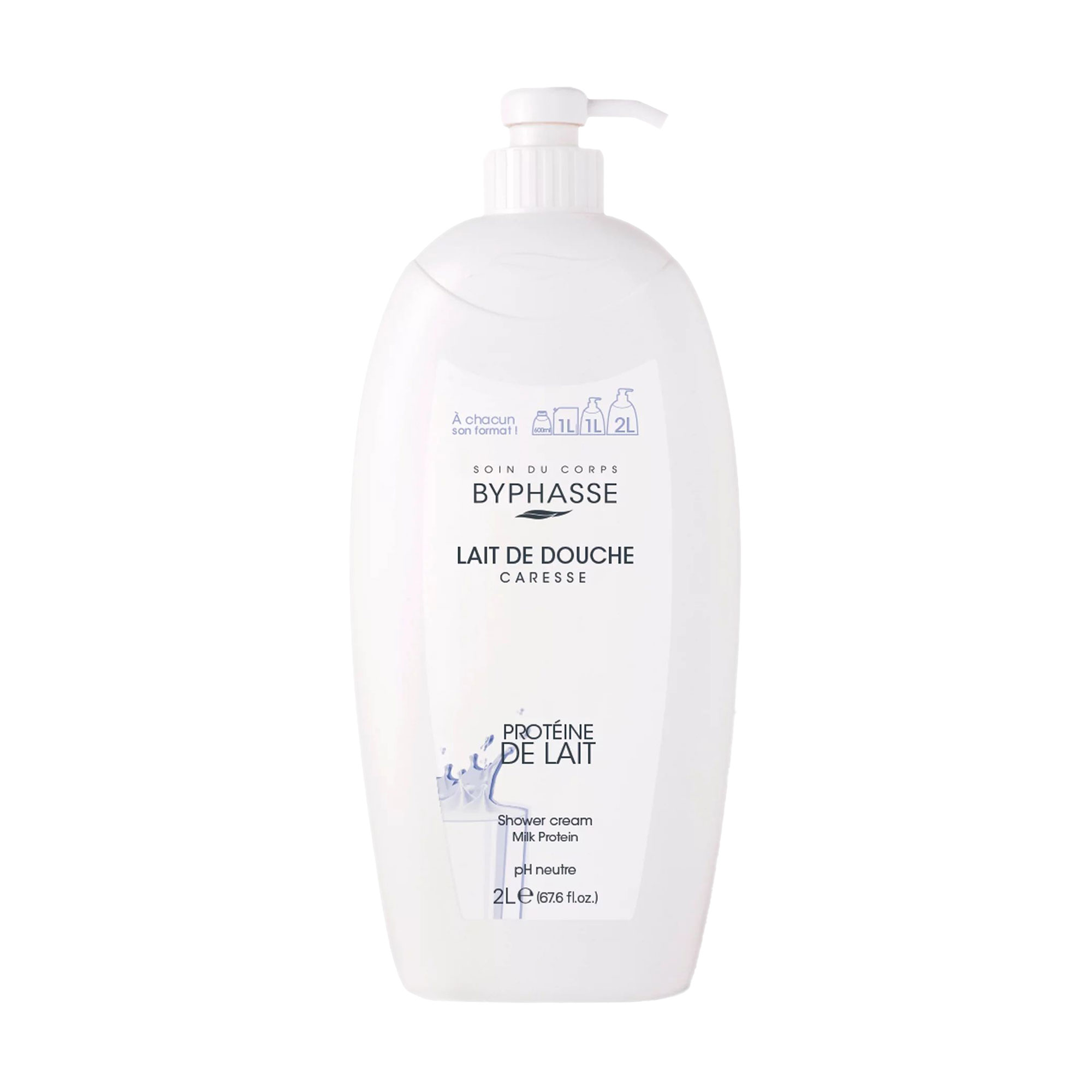Крем-гель для душу Byphasse Caresse Shower Cream Молочні протеїни, 2 л